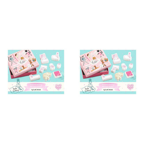 16pc Djeco Lucille Message Stamps w/ Ink Pad Stationery Set Kids 4y+