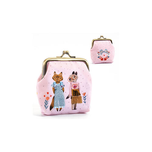 Djeco 15cm Cats Lovely Kids Coin Purse Wallet 4y+ Pink