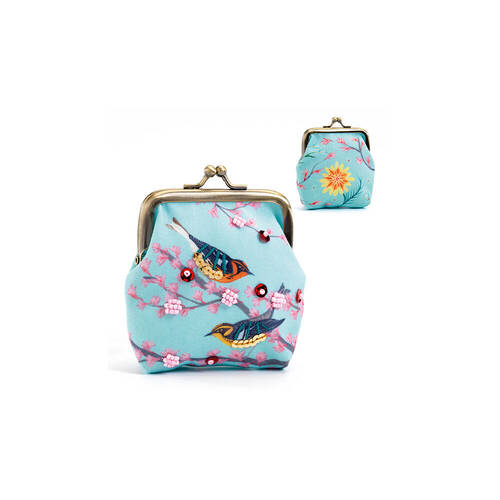 Djeco 15cm Birds Lovely Kids Coin Purse Wallet 4y+ Blue