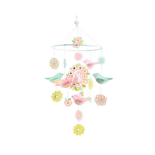 Djeco Spring Birds Paper Mobile Nursery Room 21cm Hanging Decor 0m+