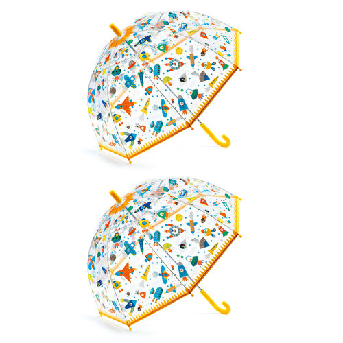 2PK Djeco Space Child Plastic Umbrella 67.5cm Dome 3y+