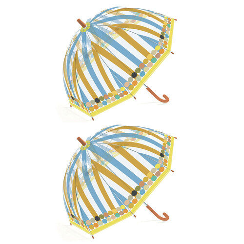 2PK Djeco Graphic Child Plastic Umbrella 68cm Dome 3y+