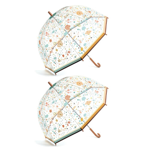 2PK Djeco Little Flowers PVC Adult/Children Umbrella 82cm 9y+