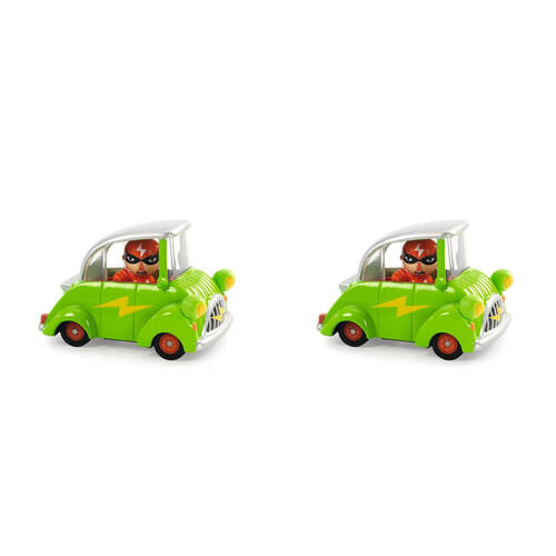 2PK Djeco Green Flash Crazy Motors 4x7cm Kids Play Toy 3y+