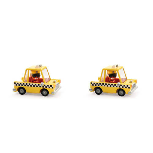 2PK Djeco Taxi Joe Crazy Motors 4x7cm Kids Play Toy 3y+