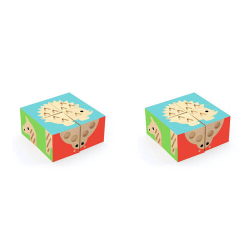 2PK Djeco TouchBasic Wooden Cubes Kids 9cm Educational Game 2y+