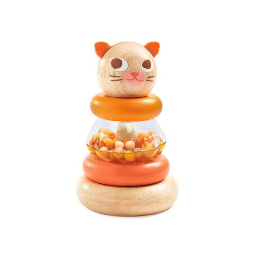 Djeco Wooden Stackitou Cat Stacker Kids Educational Toy 10m+