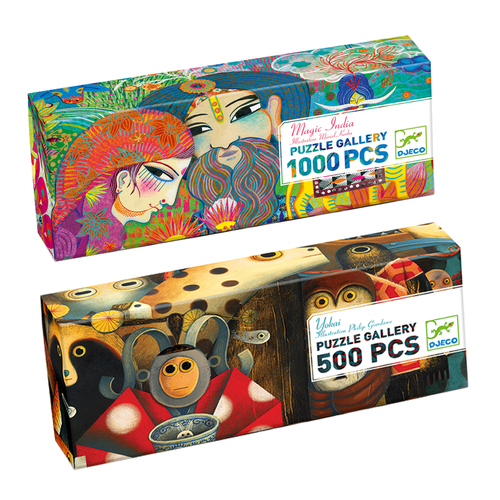 1000pc Djeco Magic India & 500pc Yokai Gallery Jigsaw Puzzle Set