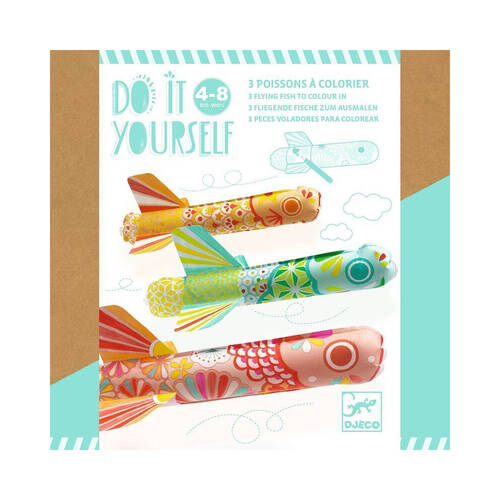 Djeco Do It Yourself Koinobori Flying Fish Colour & Inflate Kids Kit 4y+