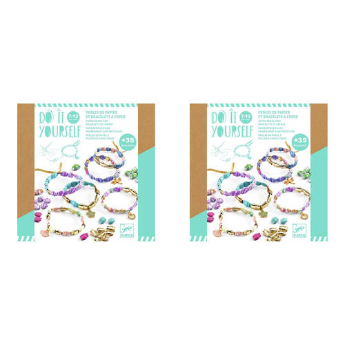 2PK Djeco Do It Yourself Chic & Golden Bracelets Kids DIY Creative Kit 7y+