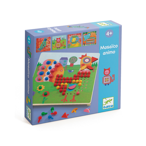 Djeco Animo Mosaico Peg Board Kids 21.5cm Sensory Toy 4y+