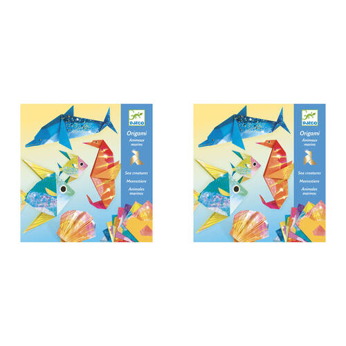 2PK Djeco Sea Creatures Origami Kids Art/Craft Activity Kit 7y+