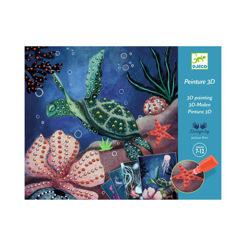 Djeco Ocean Depths 3D Painting Set Kids Art Colouring Activity 7y+