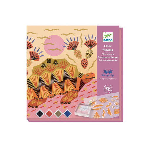 Djeco Patterns & Animals Clear Stamps 24x4cm Kids Craft Kit 7y+