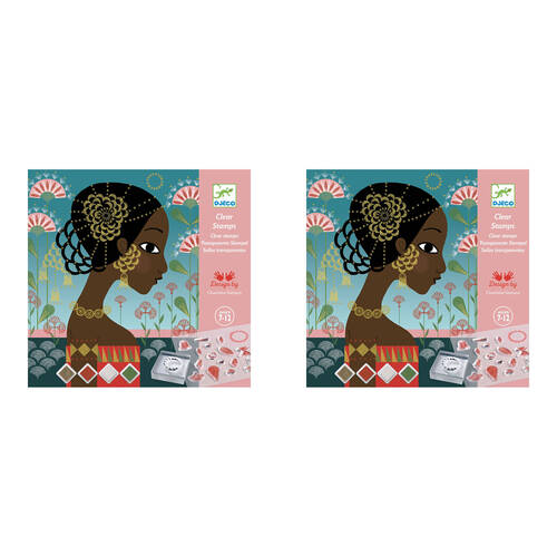 2PK Djeco Patterns & Decorations Clear Stamp Kids Art Set 7y+