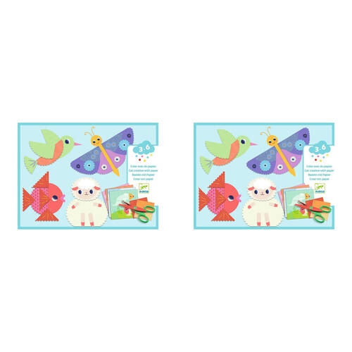 2PK Djeco Crinkle Cutting Collage Set Kids Activity Kit 3y+