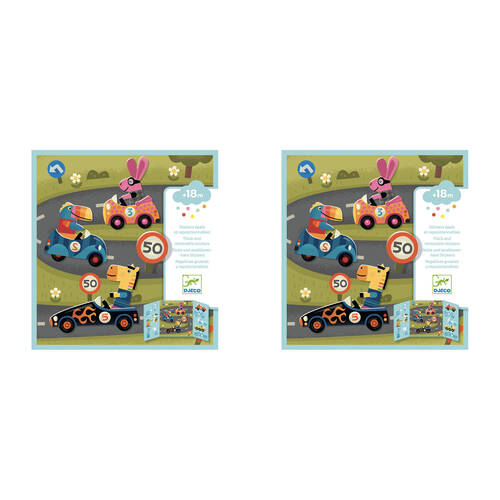 2PK Djeco Cars Stickers Set Kids/Children Activity Play 18m+