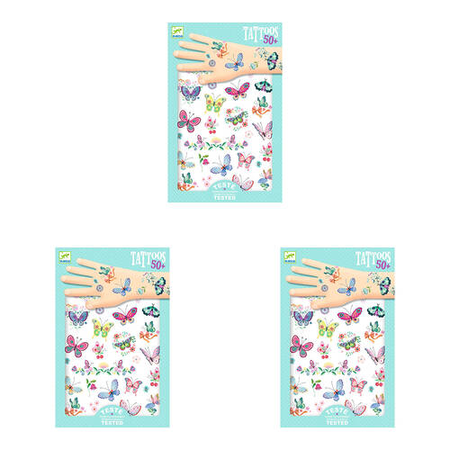 150pc Djeco Dream Butterflies Temporary/Fake Tattoos Kids 3y+