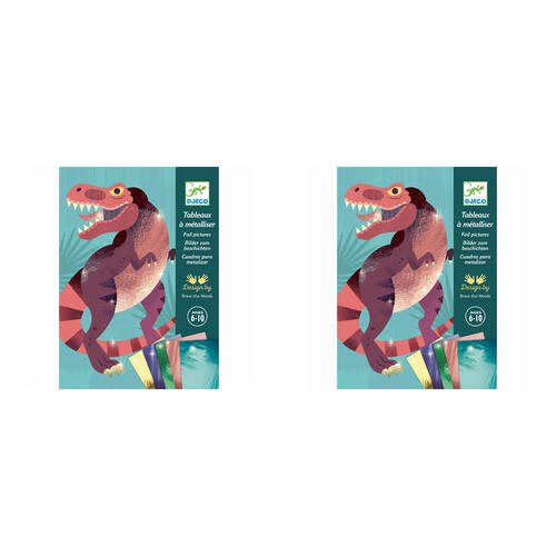 2PK Djeco Jurassic Foil Pictures Kids Creative Art Kit 6y+