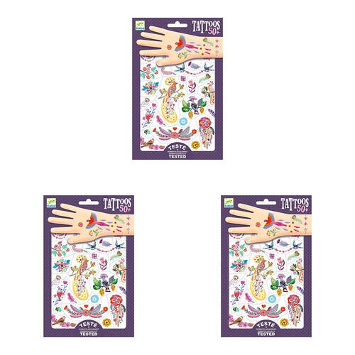 150pc Djeco Bright Birds Temporary/Fake Tattoos Kids 3y+