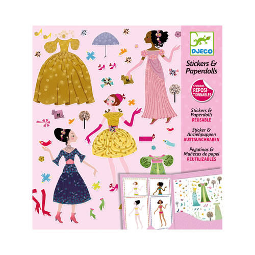 Djeco Dresses Through Seasons Stickers & Paper Dolls Set 6y+