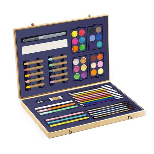 60pc Djeco Sparkling Box of Colours Stationery Colouring Set 6y+