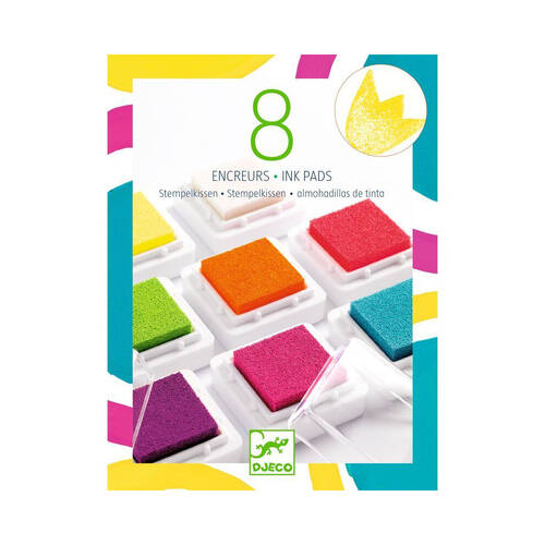 Djeco 8 Pop Ink Pads & 1 Cleaner Kids Crafts/Art Set 5y+