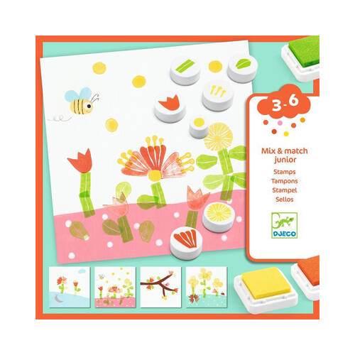 Djeco With Flowers Stamps Kids/Children Crafts/Art Set 3y+