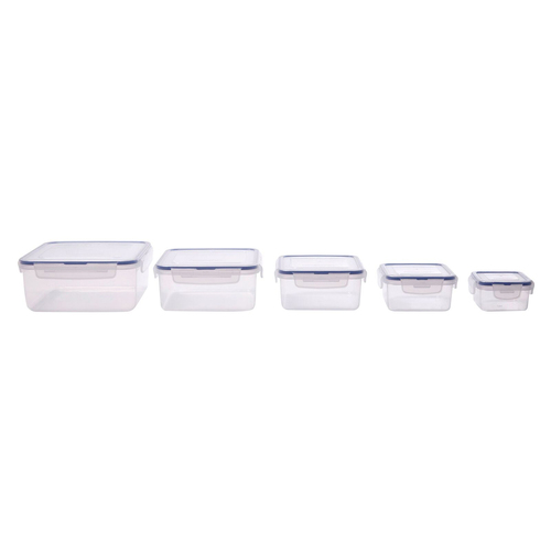 5PK Lock & Lock Classic Square Food Storage Container Set - Clear