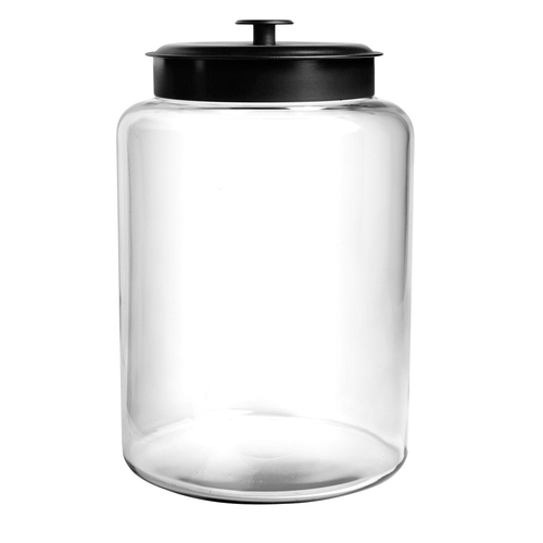 Anchor Hocking 9.5L Stackable Glass Jar w/ Black Lid