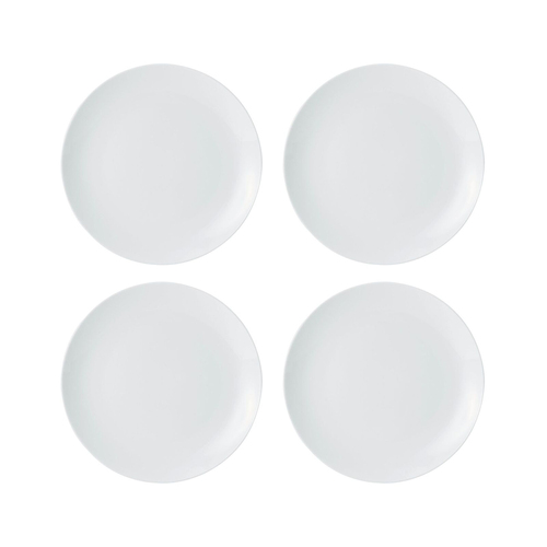 4pc Mikasa Chalk Kitchen Porcelain Side Plate Set, 21cm, White