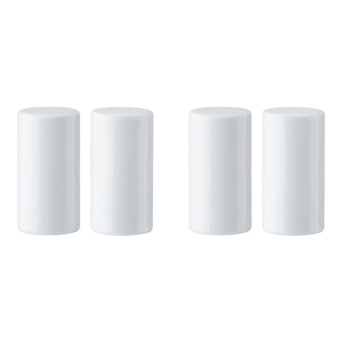 2PK Mikasa Chalk Porcelain Salt and Pepper Shakers, 8cm, White