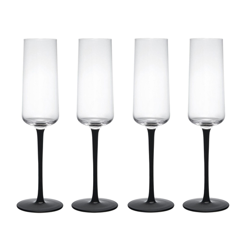 4pc Mikasa Palermo Crystal Champagne Flute Set, 250ml