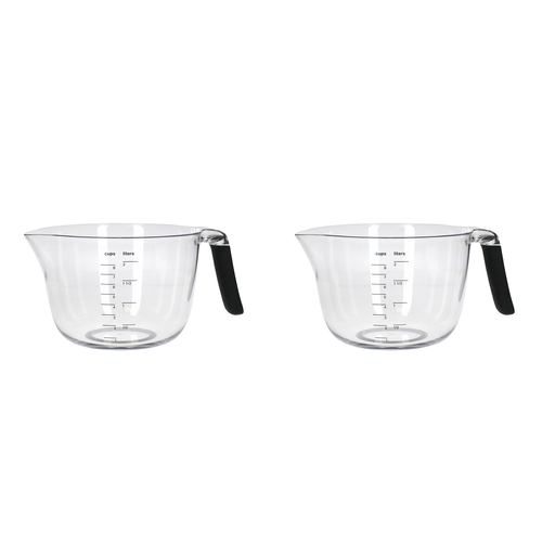 2PK KitchenAid Plastic Batter Bowl/Measuring Jug 2L - Clear