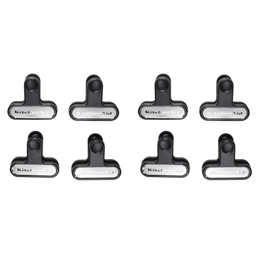 2x 4pc KitchenAid Plastic Food/Snack Bag Clips Set - Black/Silver