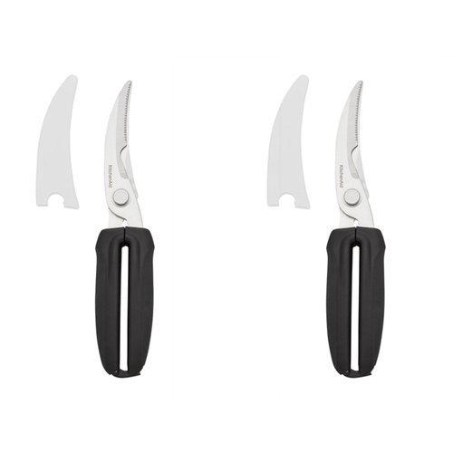 2PK KitchenAid Poultry Shears Stainless Steel Scissors 22.5cm - Black