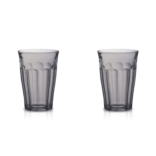 2x 4pc Duralex Picardie 360ml Highball Glass Tumbler Set - Grey