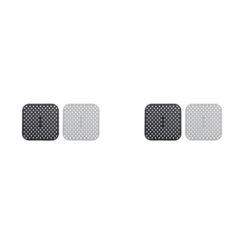 2PK 2pc Cuisena Air Fryer Silicone Square Mat Black & Grey 18.5cm