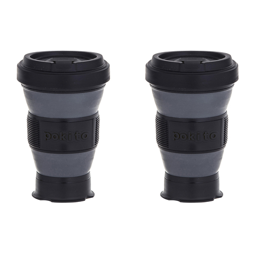 2x Pokito Pop Up Cup 475ml - Black