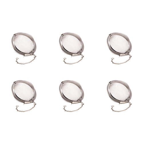 6PK Teaology Stainless Steel Mesh Tea Ball Infuser 6.5cm - Silver