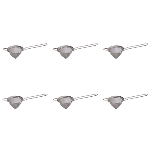 6PK Teaology Stainless Steel Conical Mesh Tea Strainer - Silver