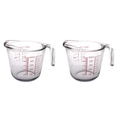 2PK Kitchen Classics Glass Measure Jug 2 Cup/500ml Kitchen Cookware