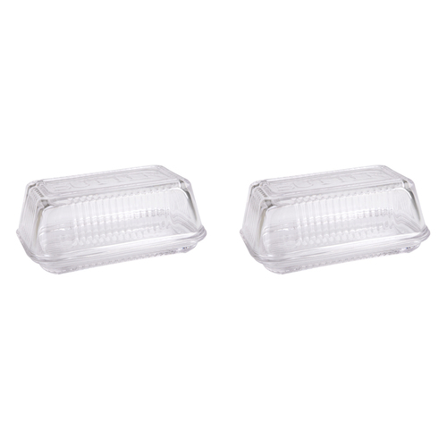 2PK Kitchenworks Glass Butter Clear Dish Kitchen Serveware