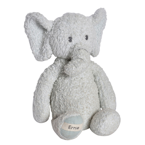 Tikiri Ernie The Elephant Organic Plush 30cm Soft Toy 0m+ Grey