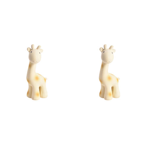 2PK Tikiri Rubber Giraffe Zoo Animal 96002 Baby Teether 8x17cm - 0m+