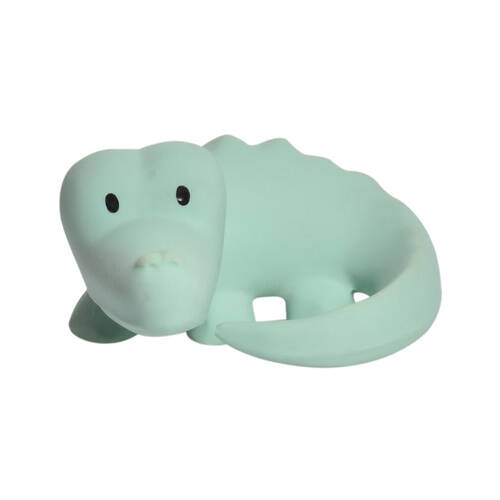 Tikiri Rubber Crocodile Zoo Animal 96004 Baby Teether 10x9cm - Green 0m+