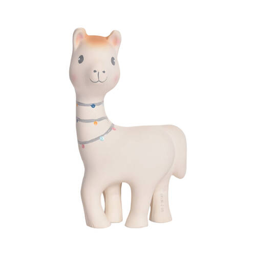 Tikiri 18cm Lilith the Llama Natural Rubber Rattle 98002 Baby Toy 0m+