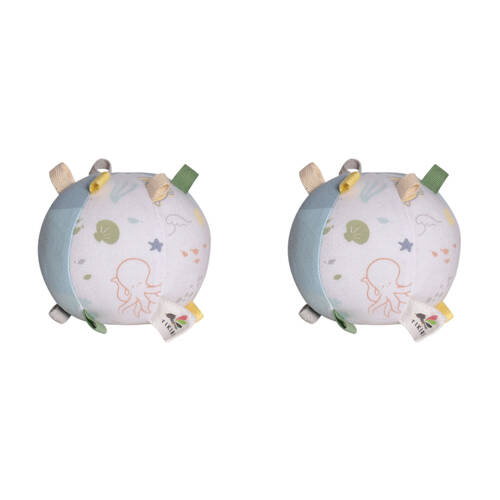 2PK Tikiri 9.5cm Ocean Organic Activity Ball 98202 Sensory Toy 0m+