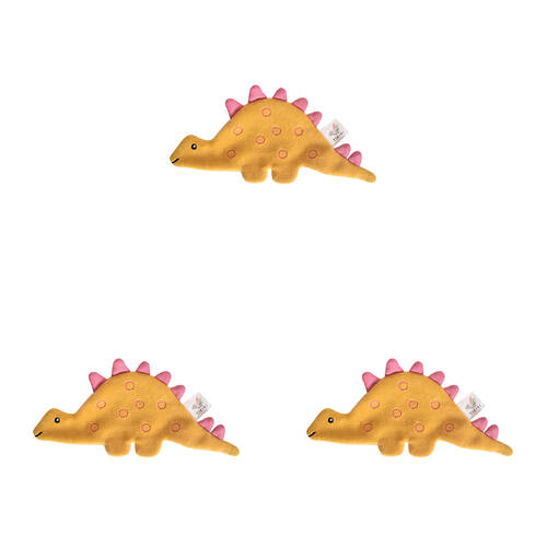 3PK Tikiri Stegosaurus Scrunchie Baby 93207 Teether/Rattle Toy 0m+