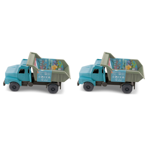 2PK Dantoy Blue Marine Little Dump Truck 15cm Kids Sand Pit Toys 2y+